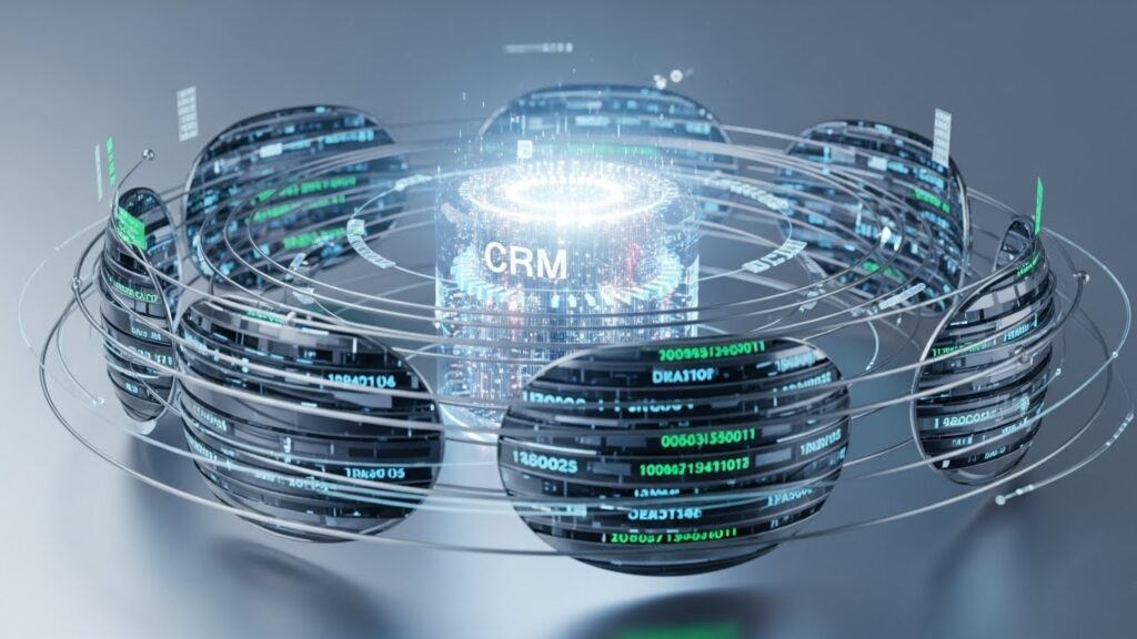 Visual representation of CRM data cleanup and branding consistency strategy for businesses in October.